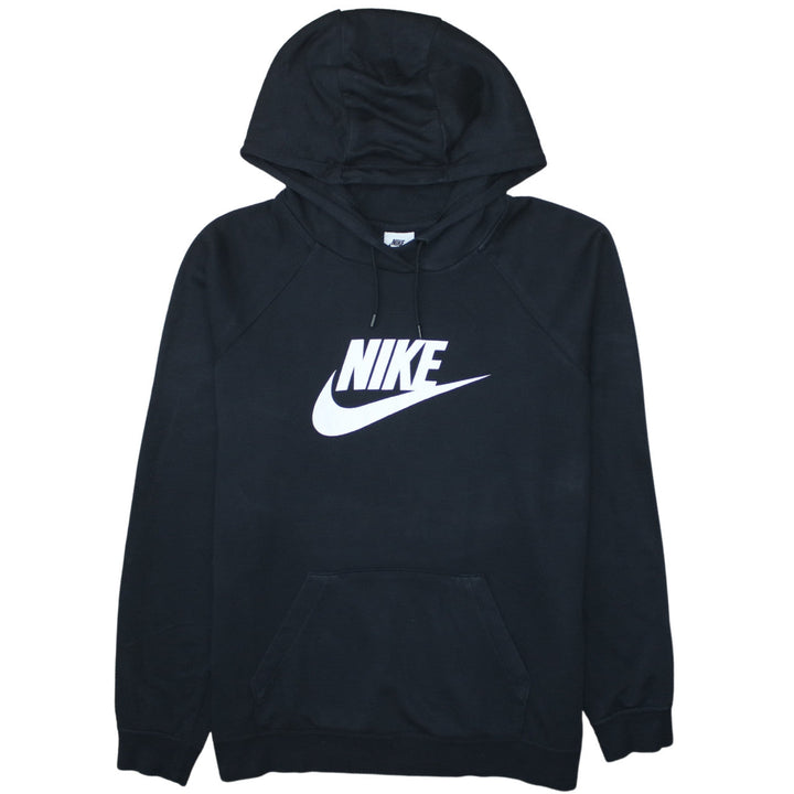 Nike Womens Black XL Pullover Hoodie with Logo Print