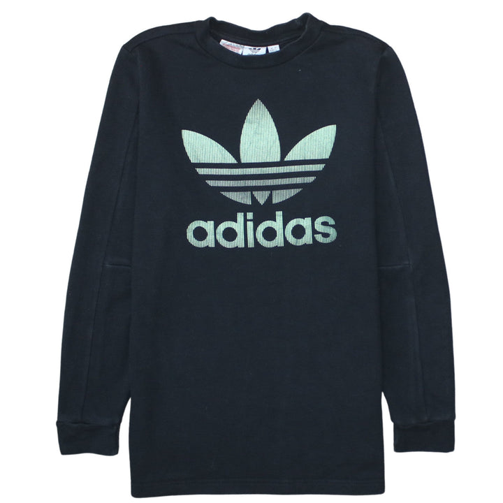 Adidas Boys Black Crew Neck Pullover Sweatshirt Size 13-14 Years