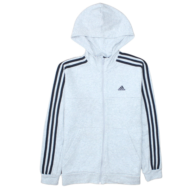 Adidas Boys Grey Full Zip Hoodie 13-14 Years Lined Sportswear