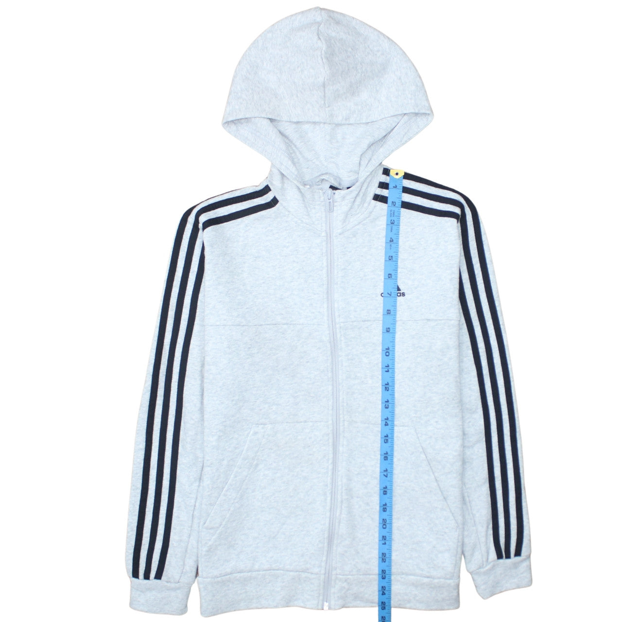 Adidas Boys Grey Full Zip Hoodie 13-14 Years Lined Sportswear