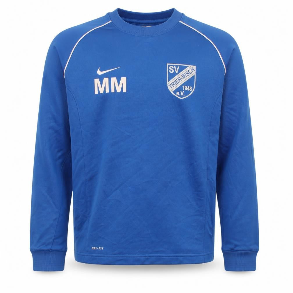 Front view of Nike boys’ blue dri-fit football pullover sweatshirt 12-13 years