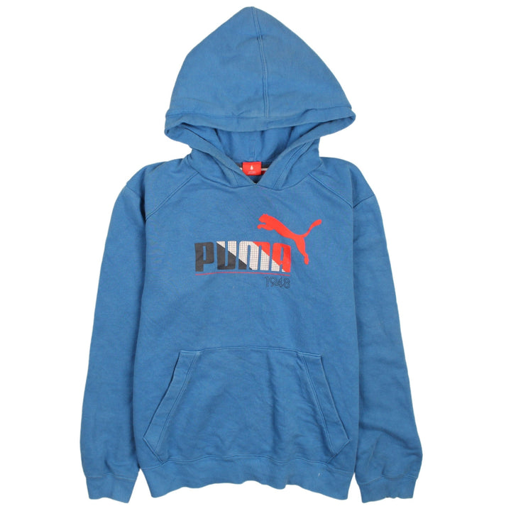 Puma Boys Blue Pullover Hoodie Sweatshirt Size 164 Hooded Logo Design