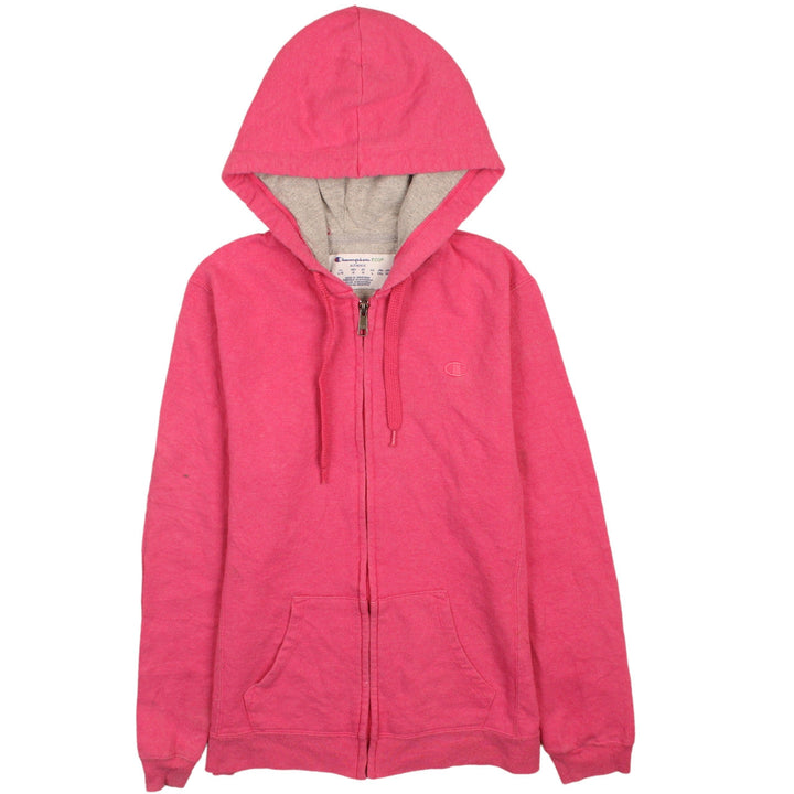 Champion Womens Pink Full Zip Hoodie L Hooded Sweatshirt