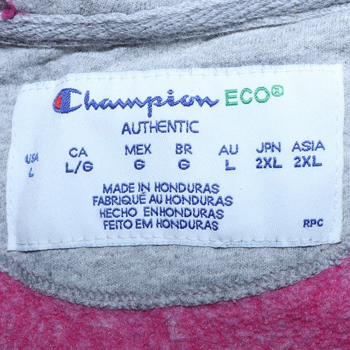 Champion Womens Pink Full Zip Hoodie L Hooded Sweatshirt