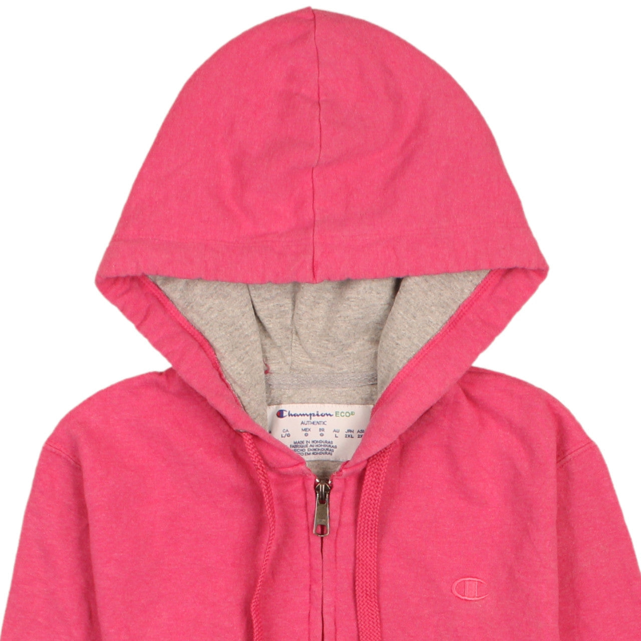 Champion Womens Pink Full Zip Hoodie L Hooded Sweatshirt
