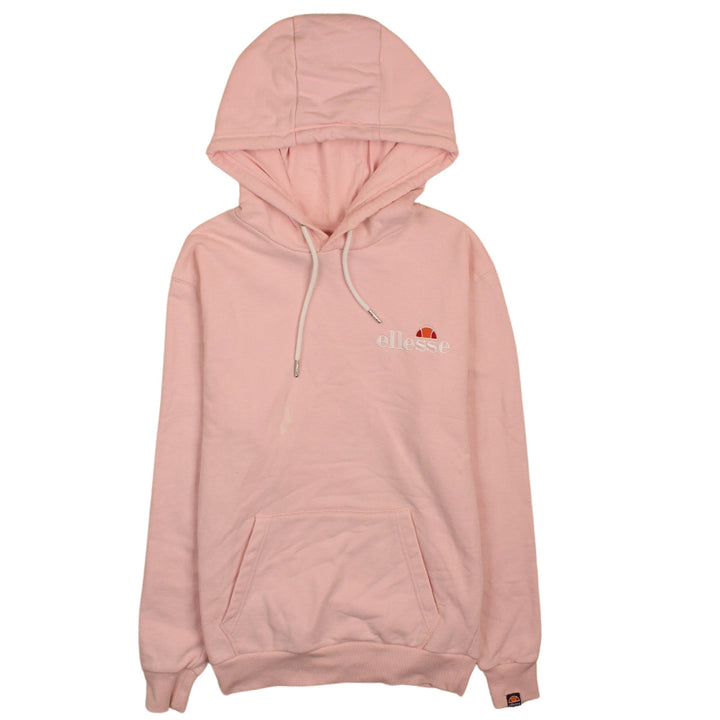 Ellesse Women Pink Pullover Hoodie UK 10 Cotton Logo Sweatshirt