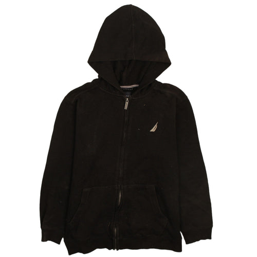 Nautica Boys Black Full Zip Hoodie Size 14/16 L Cotton Blend