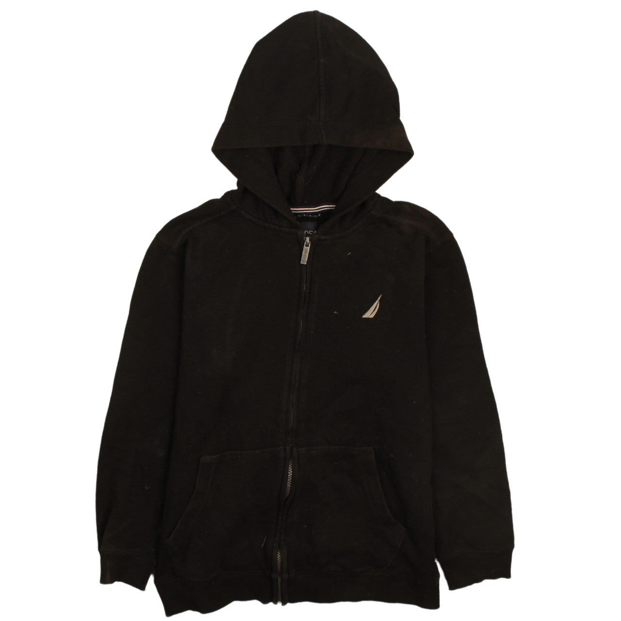 Nautica Boys Black Full Zip Hoodie Size 14/16 L Cotton Blend