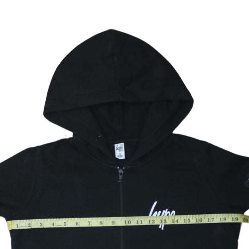 Hype Kids Boys Black Full Zip Hoodie 13 Years Cotton Blend Casual