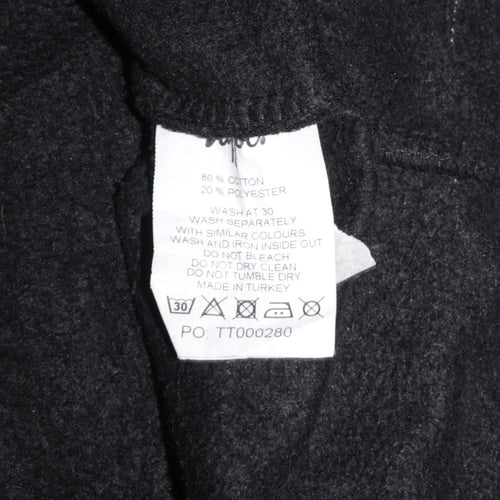 Hype Kids Boys Black Full Zip Hoodie 13 Years Cotton Blend Casual