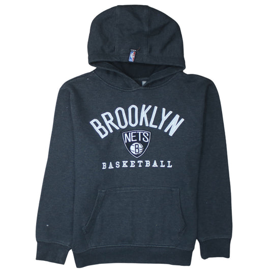 UNK Boys Black Brooklyn Nets Pullover Hoodie Size L NBA Basketball Sweatshirt