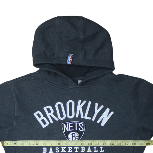 UNK Boys Black Brooklyn Nets Pullover Hoodie Size L NBA Basketball Sweatshirt