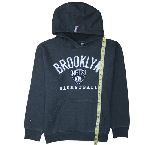 UNK Boys Black Brooklyn Nets Pullover Hoodie Size L NBA Basketball Sweatshirt