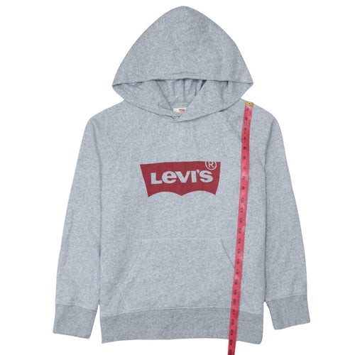 Levi's Men's Grey XS Pullover Hoodie with Logo Graphic Print