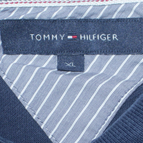Tommy Hilfiger Men Navy Blue XL Polo Shirt Classic Cotton