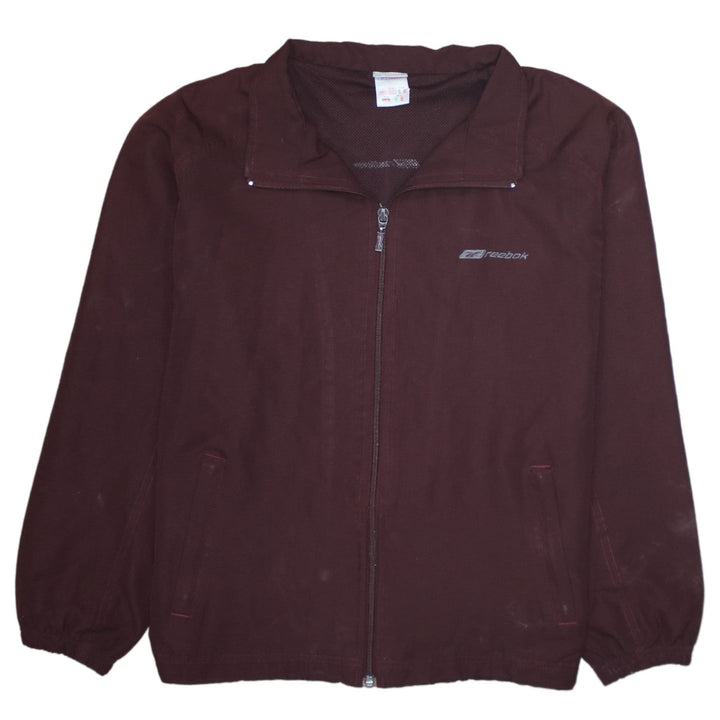 Reebok Boys Brown Full Zip Track Jacket Size 12 Years Polyester Lined