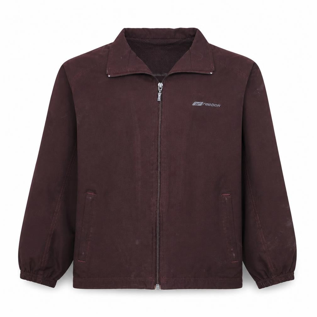 Reebok Boys Brown Full Zip Track Jacket Size 12 Years Polyester Lined