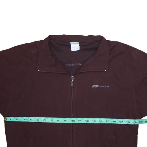 Reebok Boys Brown Full Zip Track Jacket Size 12 Years Polyester Lined