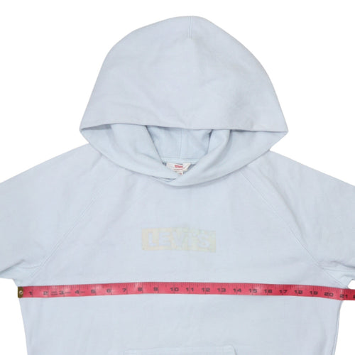 Levi's Womens Light Blue XS Pullover Hoodie with Logo Print