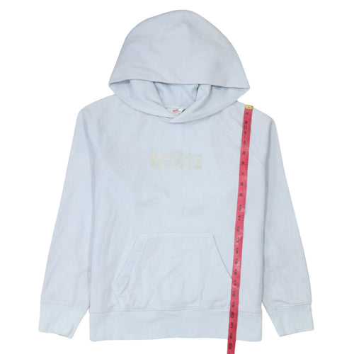 Levi's Womens Light Blue XS Pullover Hoodie with Logo Print