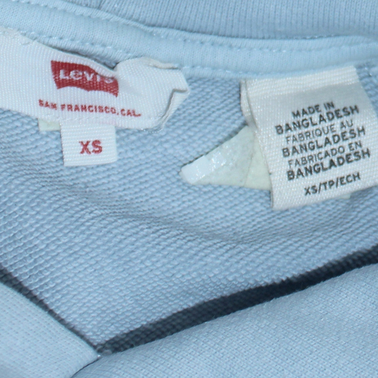 Levi's Womens Light Blue XS Pullover Hoodie with Logo Print