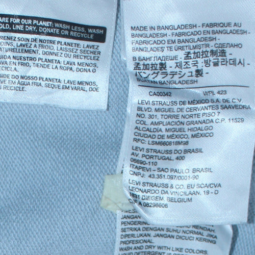 Levi's Womens Light Blue XS Pullover Hoodie with Logo Print
