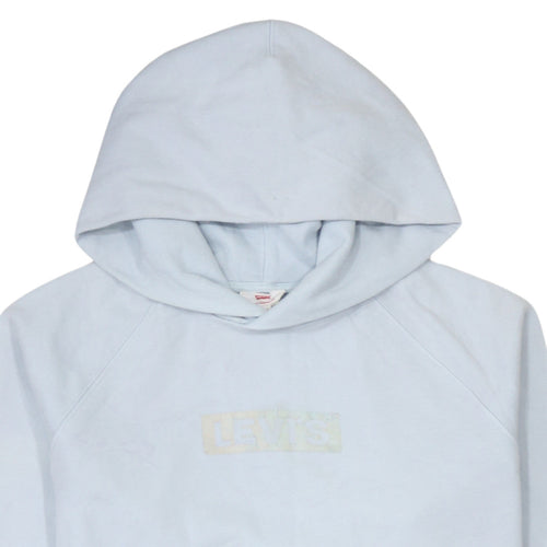Levi's Womens Light Blue XS Pullover Hoodie with Logo Print