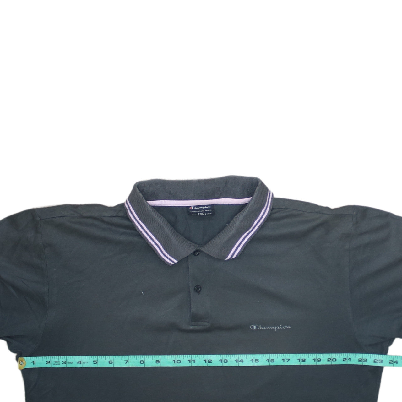 Champion Men's Black XL Cotton Polo Shirt with Logo Trim