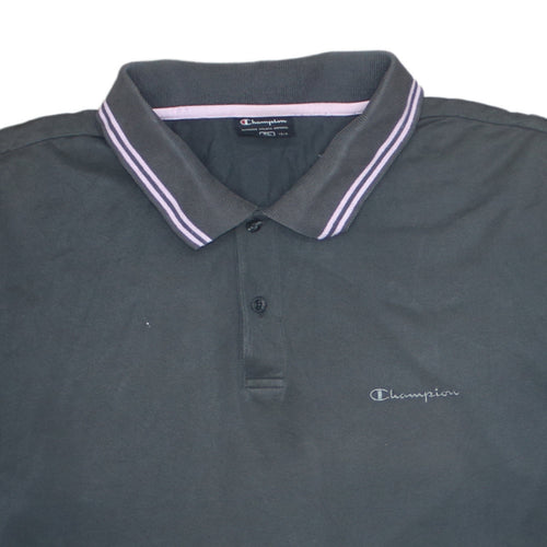 Champion Men's Black XL Cotton Polo Shirt with Logo Trim