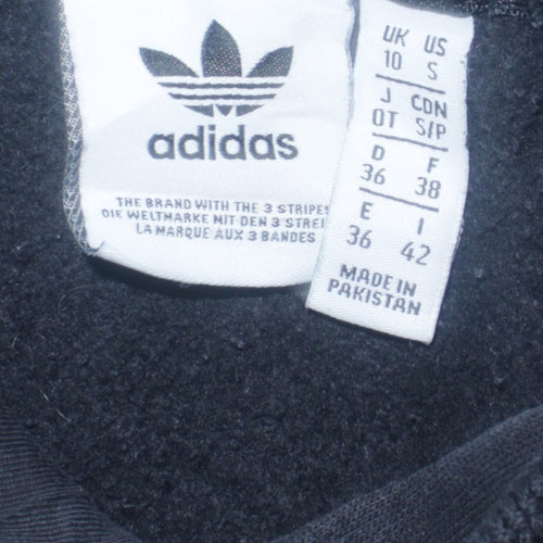 Adidas Women Black Pullover Hoodie Size 10 Cotton Logo Sweatshirt
