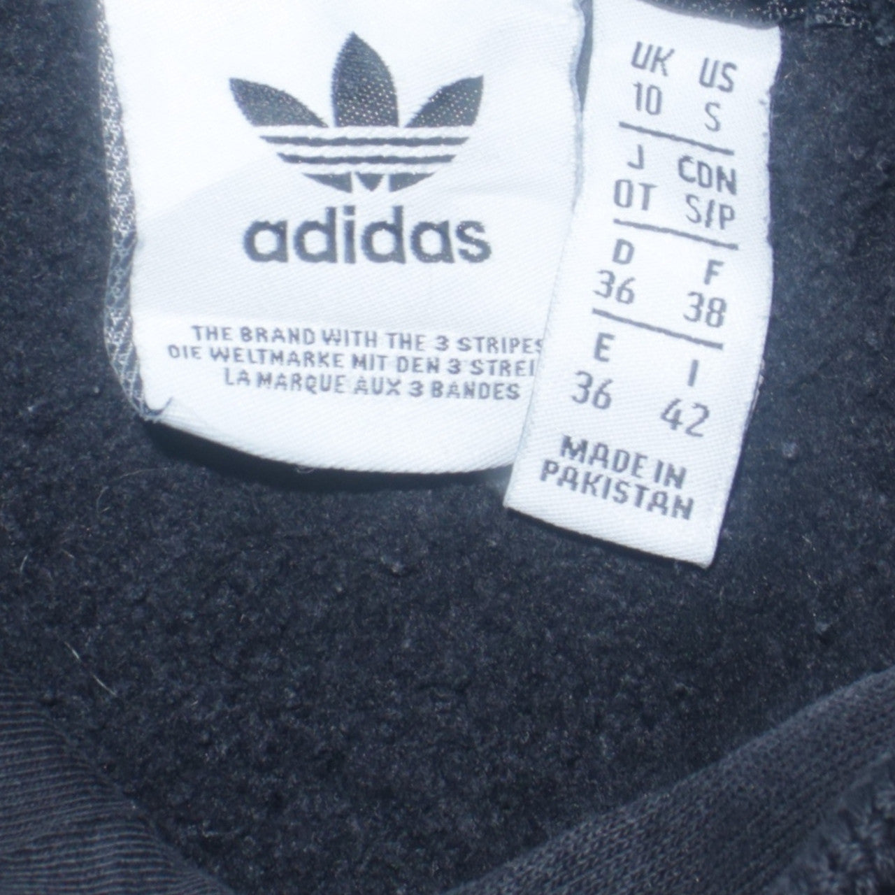 Adidas Women Black Pullover Hoodie Size 10 Cotton Logo Sweatshirt