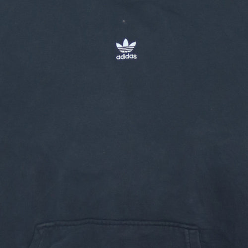 Adidas Women Black Pullover Hoodie Size 10 Cotton Logo Sweatshirt