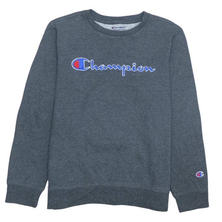 Champion Boys Grey Crew Neck Pullover Sweatshirt Size L