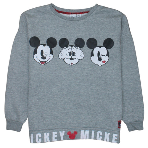 Disney Primark Women's Grey Mickey Mouse Pullover Sweatshirt Size S 10/12
