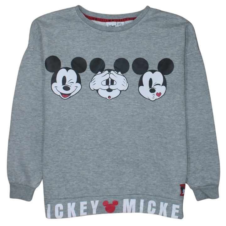 Disney Primark Women's Grey Mickey Mouse Pullover Sweatshirt Size S 10/12