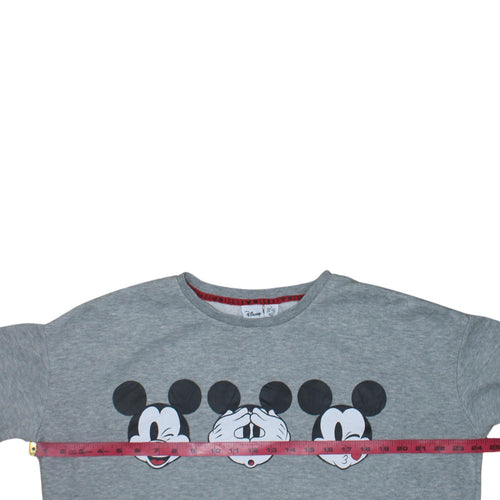 Disney Primark Women's Grey Mickey Mouse Pullover Sweatshirt Size S 10/12
