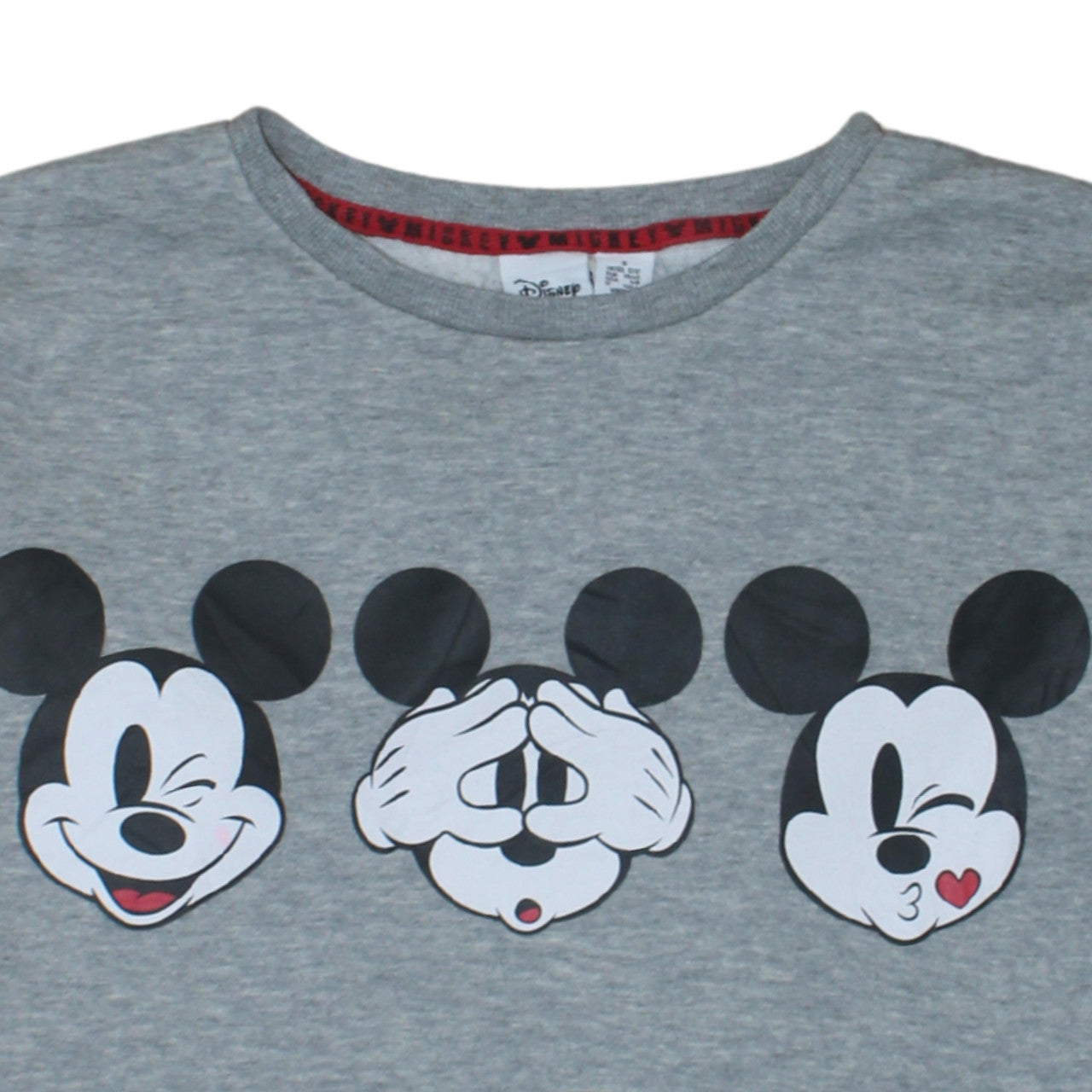 Disney Primark Women's Grey Mickey Mouse Pullover Sweatshirt Size S 10/12
