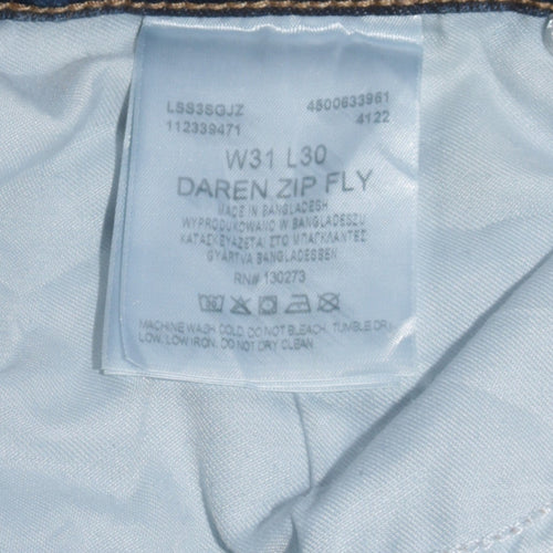Lee Men's Blue Daren Zip Fly Regular Fit Straight Jeans W31 L30