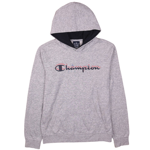 Champion Boys Grey Pullover Hoodie Size 13-14 Years Classic Logo Sweatshirt