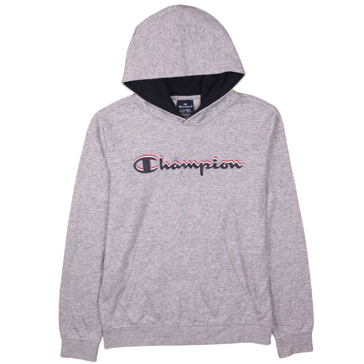 Champion Boys Grey Pullover Hoodie Size 13-14 Years Classic Logo Sweatshirt