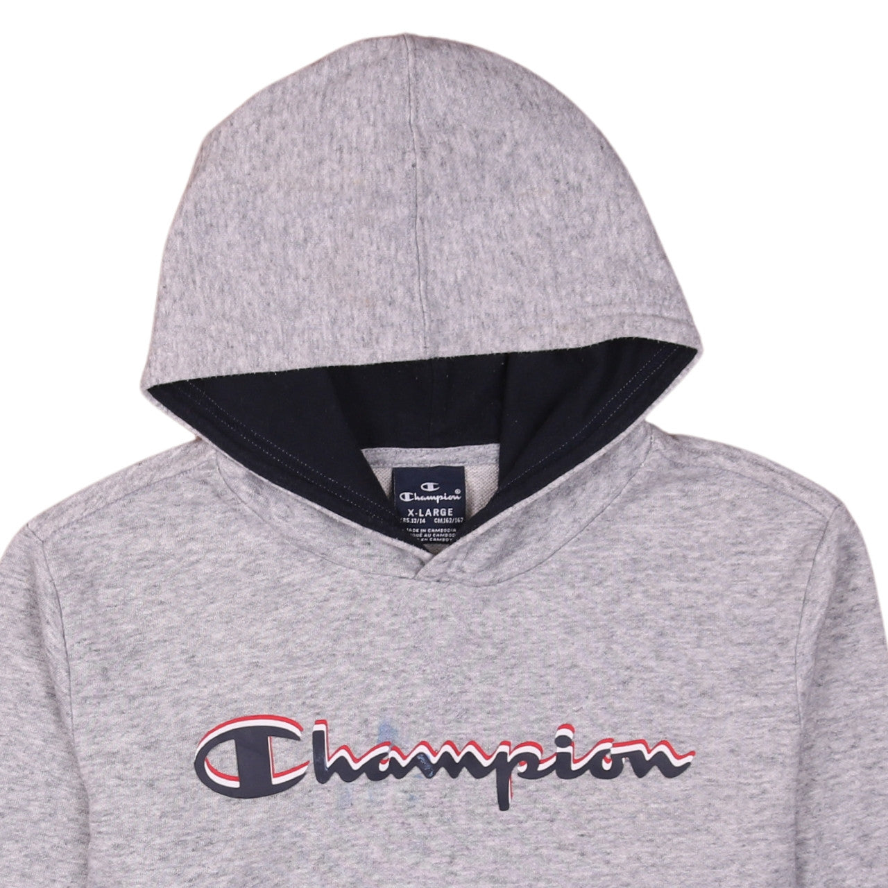 Champion Boys Grey Pullover Hoodie Size 13-14 Years Classic Logo Sweatshirt