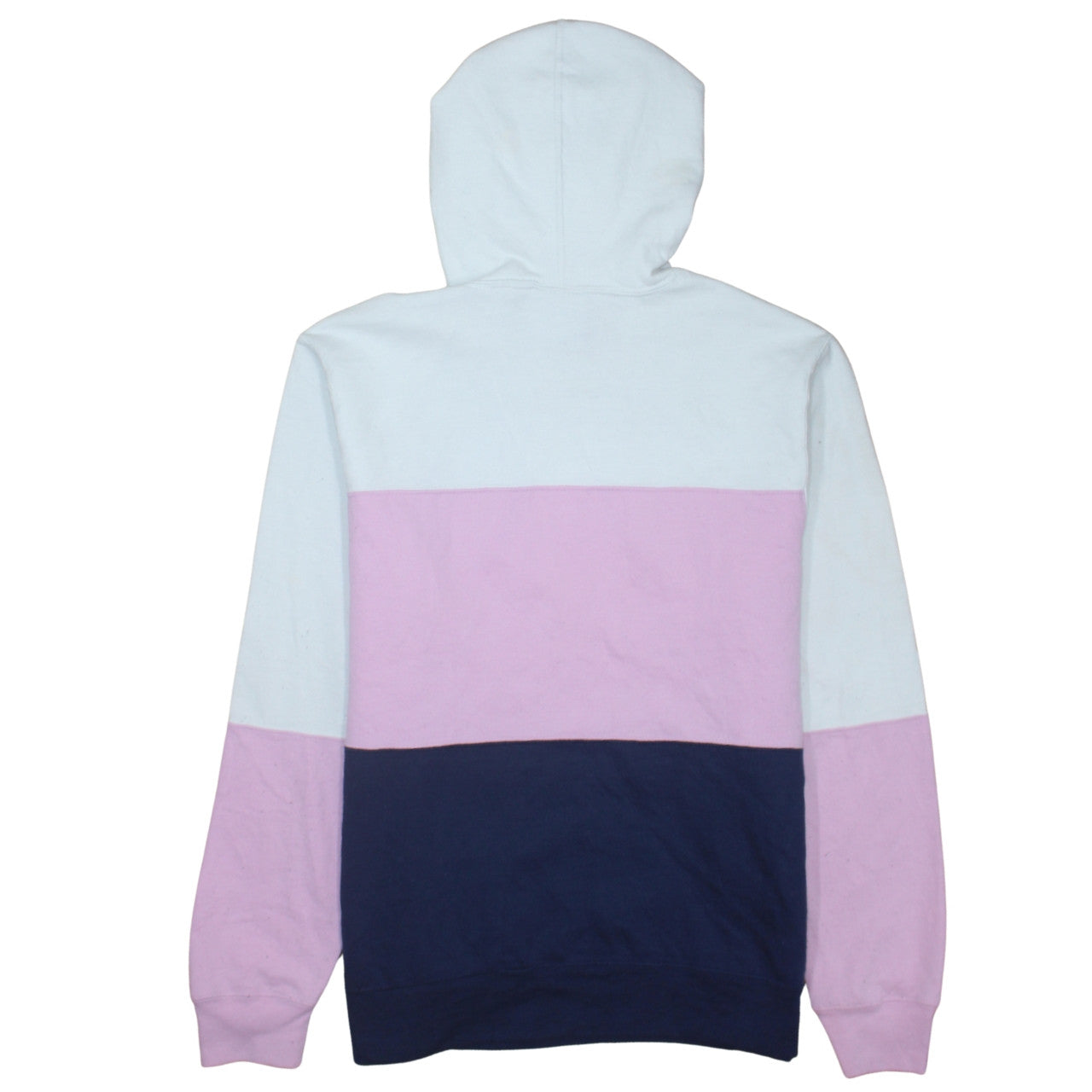 Champion Womens Pink White Navy Colourblock Pullover Hoodie Size L