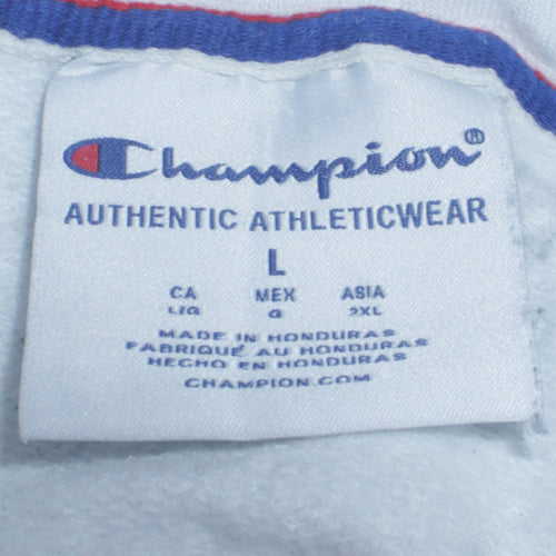 Champion Womens Pink White Navy Colourblock Pullover Hoodie Size L