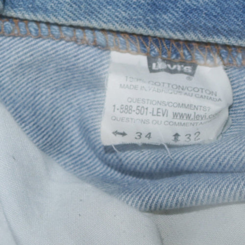Levi's Men's Blue 34x32 Regular Fit Light Wash Straight Jeans