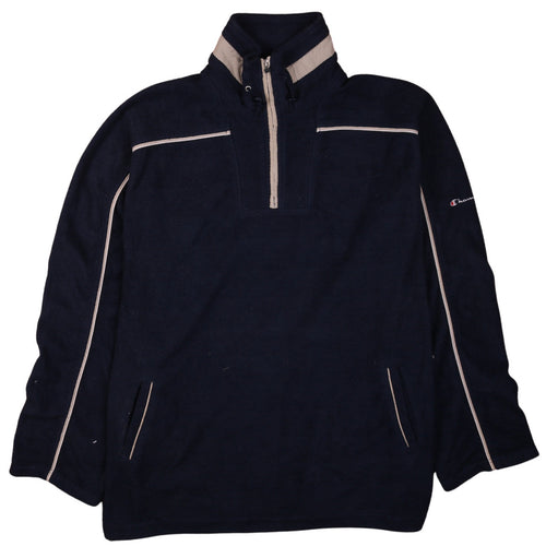 Champion Men's Blue 2XL Fleece 1/4 Zip Pullover Sweatshirt
