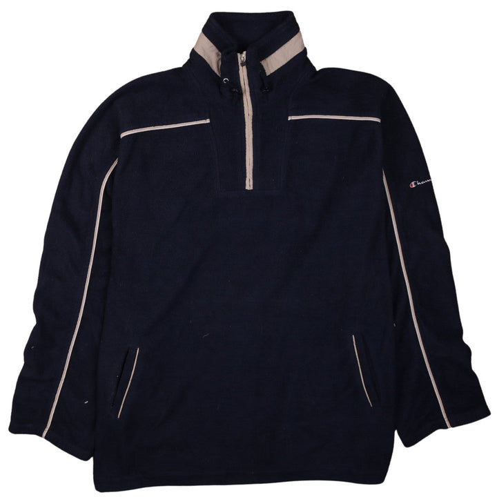 Champion Men's Blue 2XL Fleece 1/4 Zip Pullover Sweatshirt