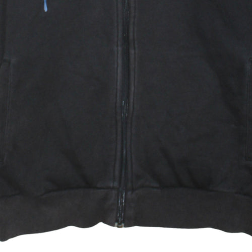 Puma Boys Black Full Zip Hoodie Size 14 Graphic Print Fleece Lined