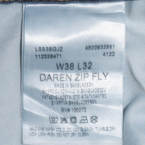 Lee Daren Zip Fly Men's Blue Straight Leg Jeans W38 L32