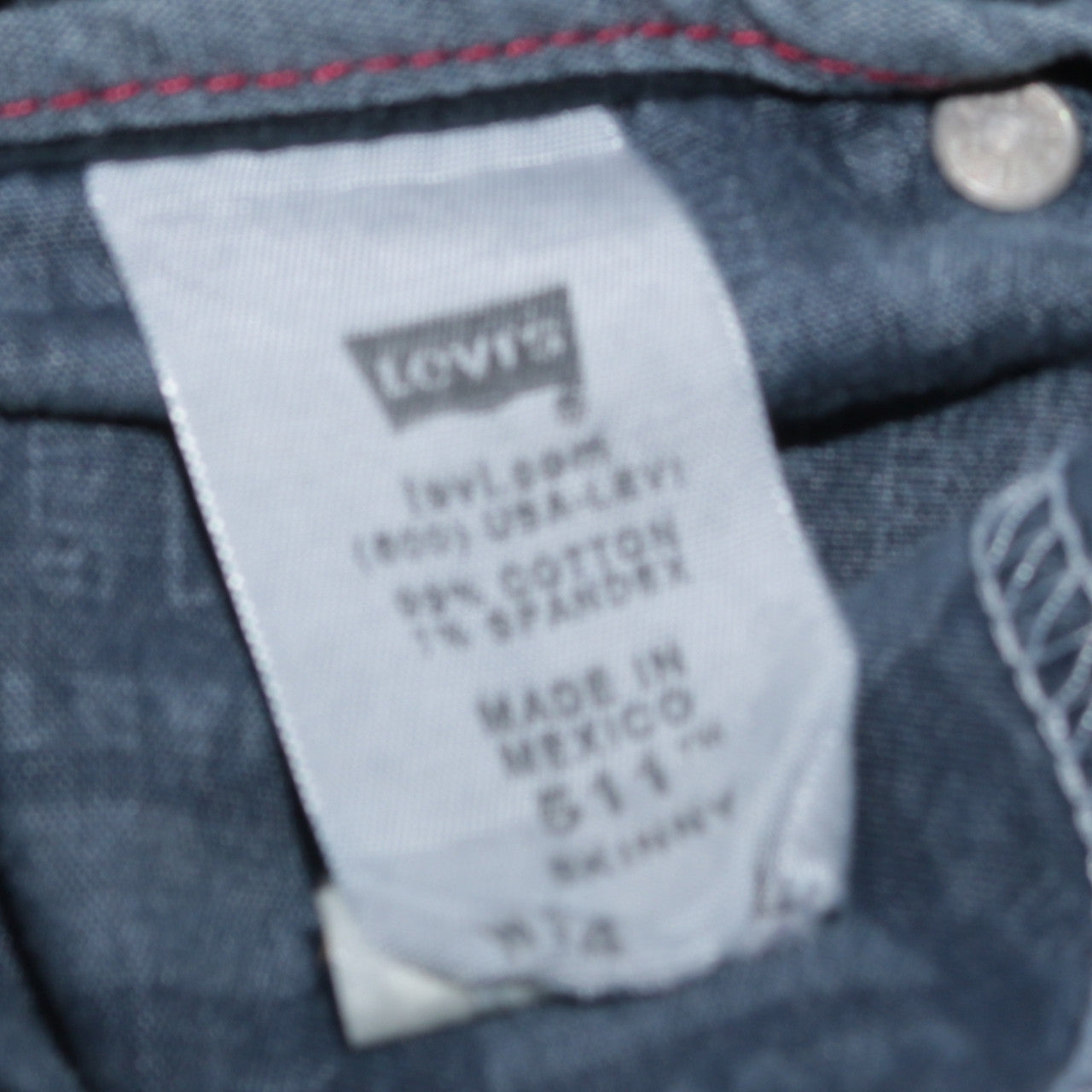 Levi's 511 Men’s Blue Skinny Jeans W32 L32 Stretch Denim