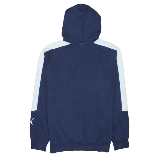 Puma Men’s Blue Pullover Hoodie M Logo Sports Fleece Sweatshirt